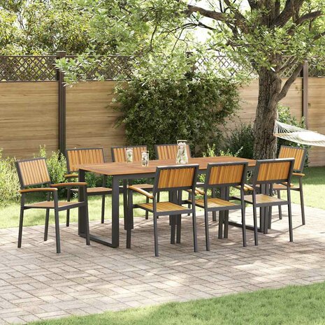 Tuinstoel 8 pcs Bruin 56 x 57 x 87cm Massief acaciahout