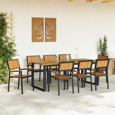 Tuinstoel 8 pcs Bruin 56 x 57 x 87cm Massief acaciahout