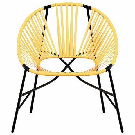 Tuinstoel Egg poly rattan zwart en geel