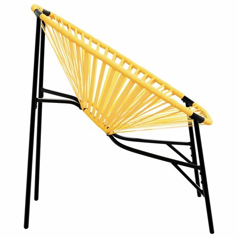 Tuinstoel Egg poly rattan zwart en geel