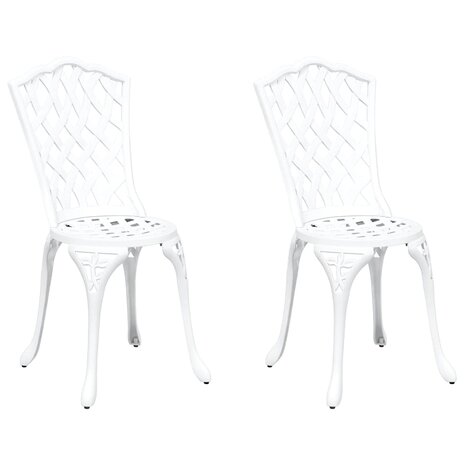 Tuinstoel 2 pcs Wit 55 x 56.5 x 91cm Aluminium