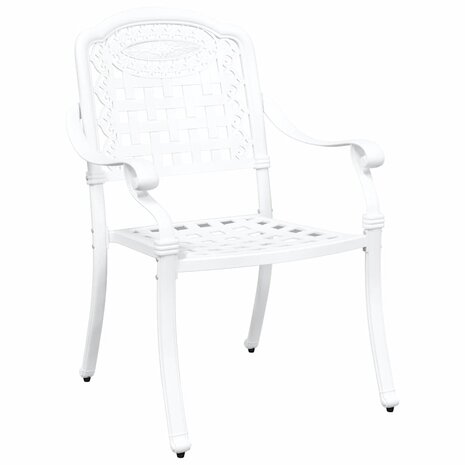 Tuinstoel 2 pcs Wit 55 x 56.5 x 91cm Aluminium