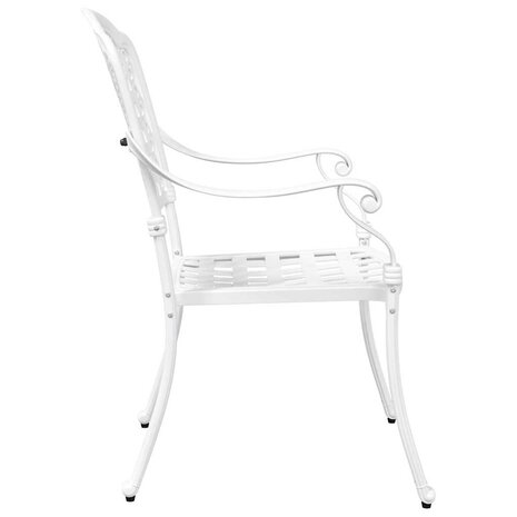 Tuinstoel 2 pcs Wit 55 x 56.5 x 91cm Aluminium