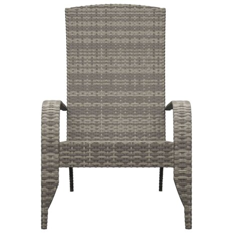 Tuinstoel Adirondack poly rattan grijs