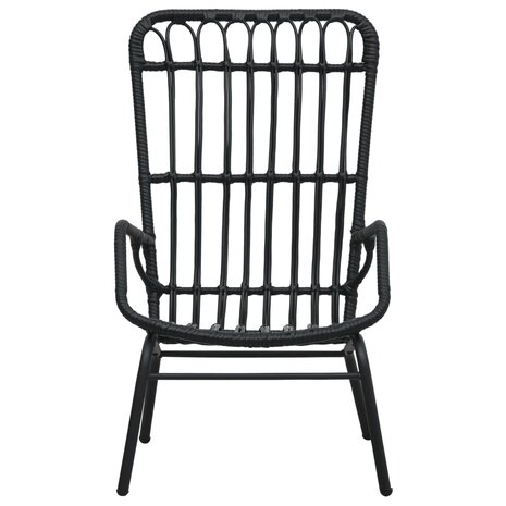 Tuinstoel poly rattan zwart
