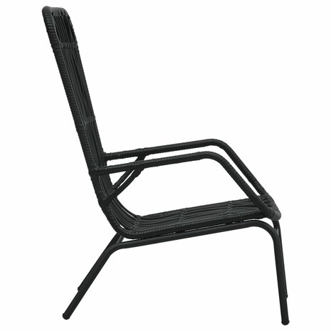 Tuinstoel poly rattan zwart