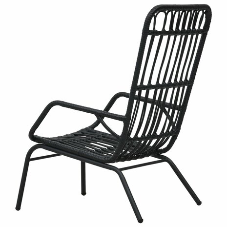 Tuinstoel poly rattan zwart