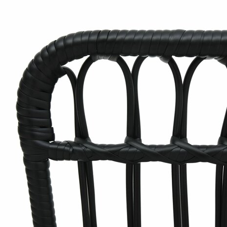 Tuinstoel poly rattan zwart