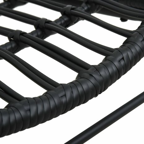 Tuinstoel poly rattan zwart