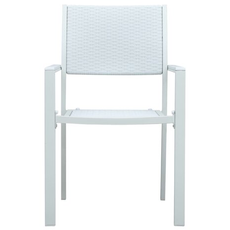 Tuinstoel 4 st rattan-look kunststof wit
