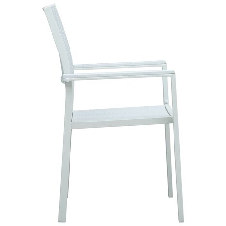 Tuinstoel 4 st rattan-look kunststof wit