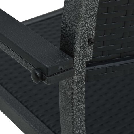Tuinstoel 4 st rattan-look kunststof zwart