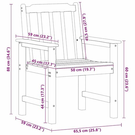 Tuinstoel 4 pcs Lichtgrijs 65.5 x 55.5 x 88cm Kunststof