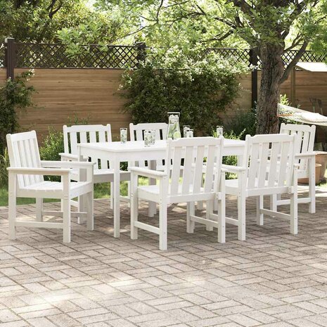 Tuinstoel 6 pcs Wit 65.5 x 55.5 x 88cm Kunststof