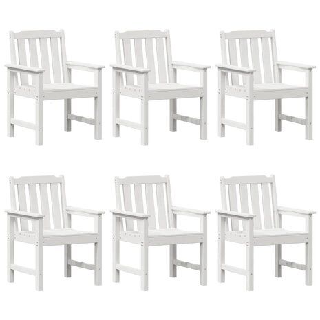 Tuinstoel 6 pcs Wit 65.5 x 55.5 x 88cm Kunststof