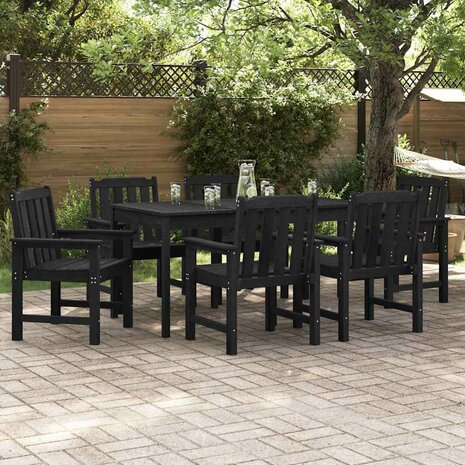 Tuinstoel 6 pcs Zwart 65.5 x 55.5 x 88cm Kunststof