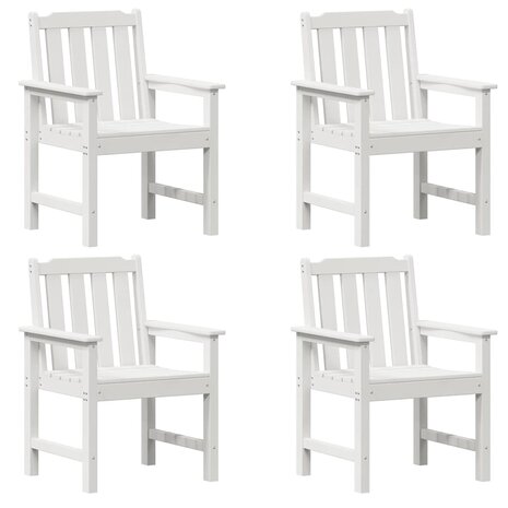 Tuinstoel 4 pcs Wit 65.5 x 55.5 x 88cm Kunststof