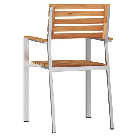Tuinstoel 8 pcs Bruin 56 x 54.5 x 87cm Massief teakhout