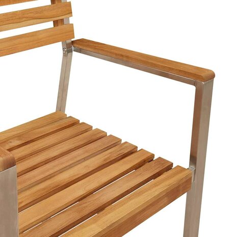 Tuinstoel 8 pcs Bruin 56 x 54.5 x 87cm Massief teakhout