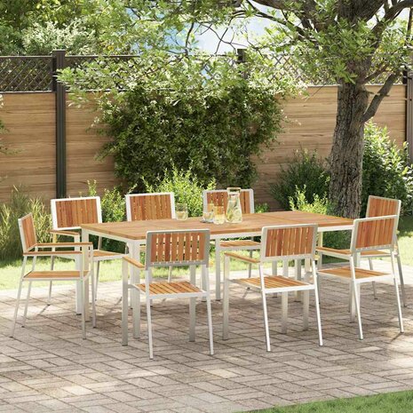 Tuinstoel 8 pcs Bruin 56 x 54.5 x 87cm Massief acaciahout