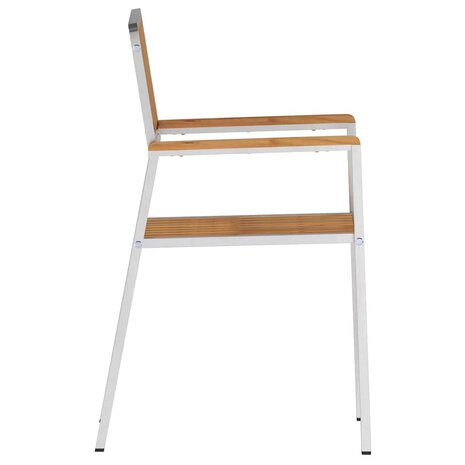 Tuinstoel 4 pcs Bruin 56 x 54.5 x 87cm Massief teakhout