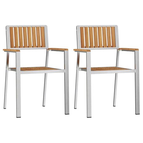 Tuinstoel 2 pcs Bruin 56 x 54.5 x 87cm Massief teakhout