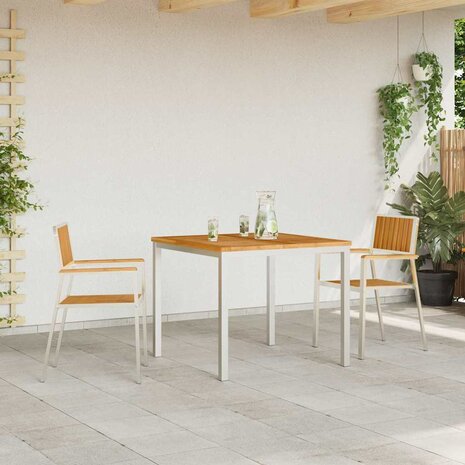 Tuinstoel 2 pcs Bruin 56 x 54.5 x 87cm Massief teakhout
