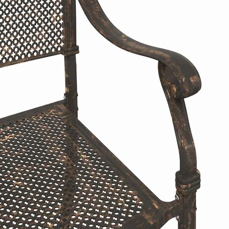 Tuinstoel 2 pcs Brons 55 x 56.5 x 91cm Aluminium