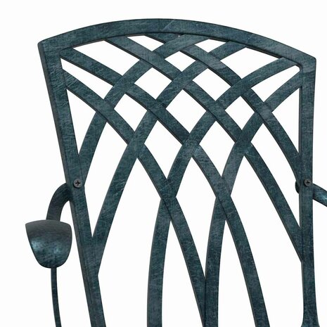 Tuinstoel 2 pcs Groen 55 x 56.5 x 91cm Aluminium