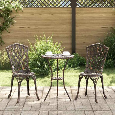 Tuinstoel 2 pcs Brons 55 x 56.5 x 91cm Aluminium