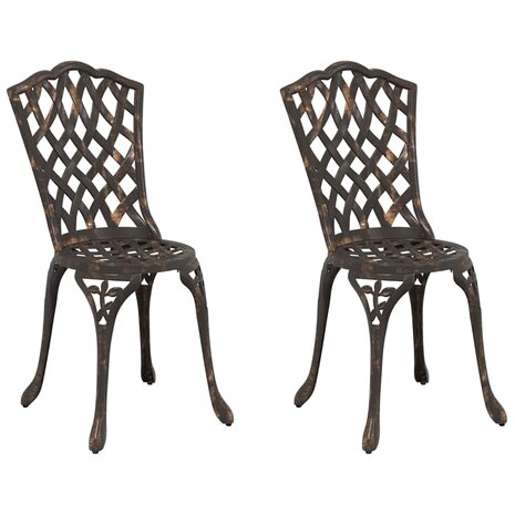 Tuinstoel 2 pcs Brons 55 x 56.5 x 91cm Aluminium
