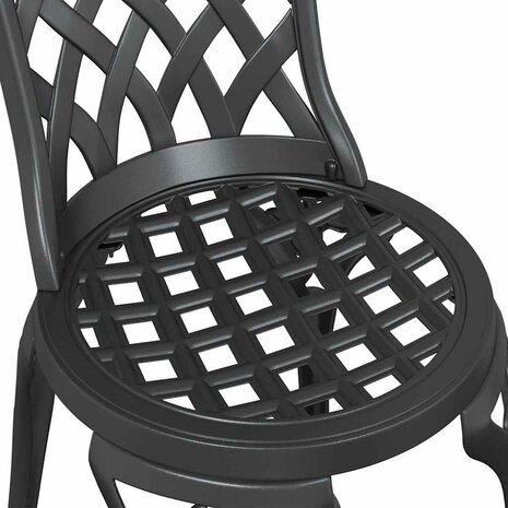 Tuinstoel 2 pcs Zwart 55 x 56.5 x 91cm Aluminium