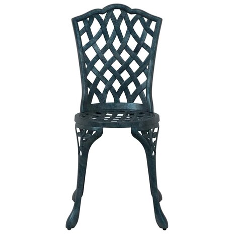 Tuinstoel met kussen 2 pcs Groen 55 x 56.5 x 91cm Aluminium