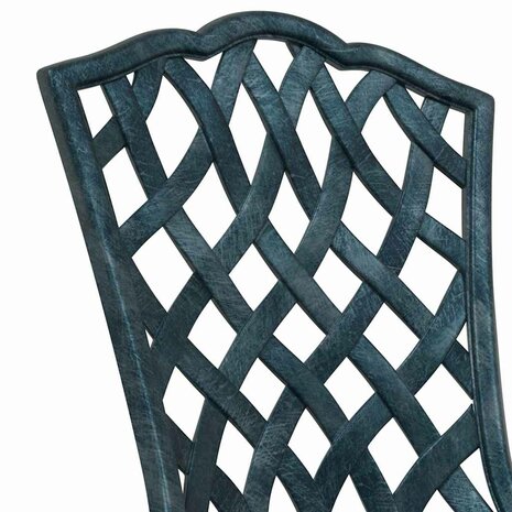 Tuinstoel met kussen 2 pcs Groen 55 x 56.5 x 91cm Aluminium