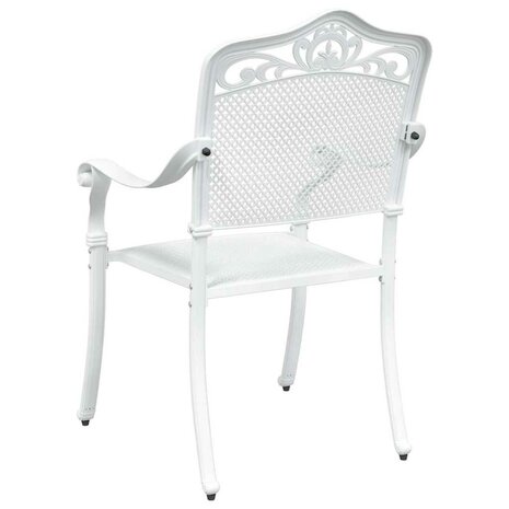 Tuinstoel 2 pcs Wit 55 x 56.5 x 91cm Aluminium
