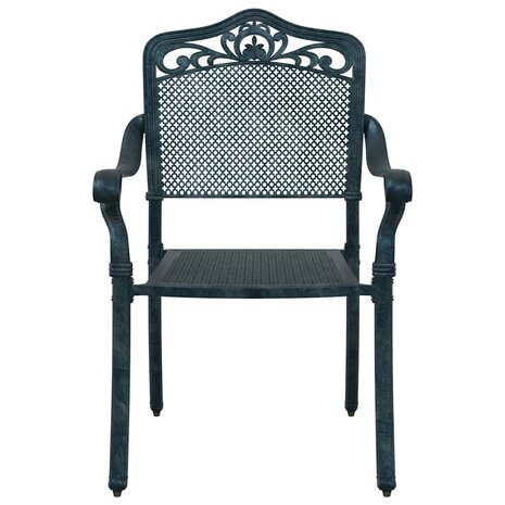 Tuinstoel 2 pcs Groen 55 x 56.5 x 91cm Aluminium
