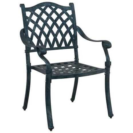 Tuinstoel 2 pcs Groen 55 x 56.5 x 91cm Aluminium