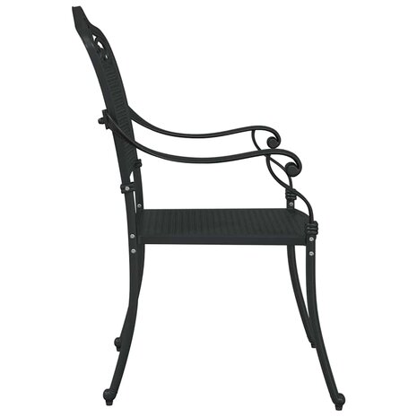 Tuinstoel 2 pcs Zwart 55 x 56.5 x 91cm Aluminium