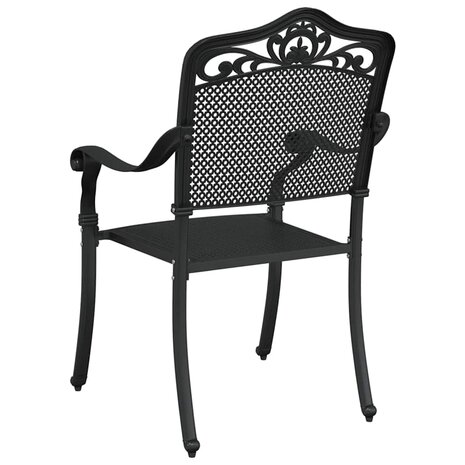 Tuinstoel 2 pcs Zwart 55 x 56.5 x 91cm Aluminium