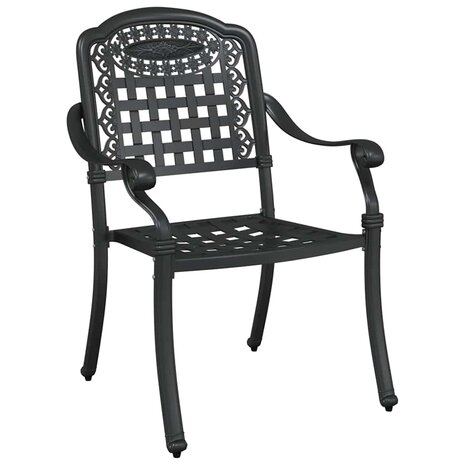 Tuinstoel 2 pcs Zwart 55 x 56.5 x 91cm Aluminium
