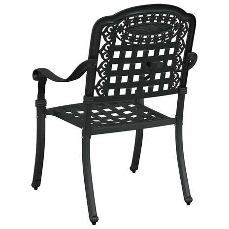Tuinstoel 2 pcs Zwart 55 x 56.5 x 91cm Aluminium