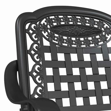 Tuinstoel 2 pcs Zwart 55 x 56.5 x 91cm Aluminium
