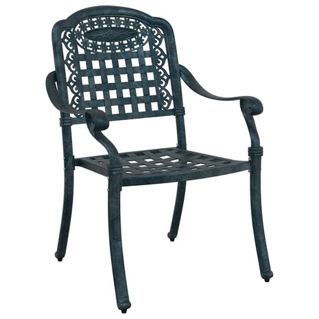 Tuinstoel 2 pcs Groen 55 x 56.5 x 91cm Aluminium