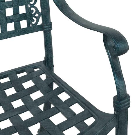 Tuinstoel 2 pcs Groen 55 x 56.5 x 91cm Aluminium