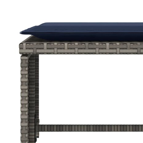 Tuinstoel met voetenbank poly rattan grijs