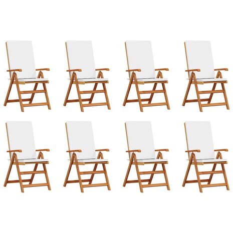 Tuinstoel 8 pcs Bruin 57 x 71.5 x 104cm Massief teakhout