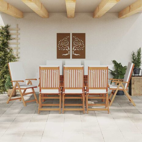 Tuinstoel 8 pcs Bruin 57 x 71.5 x 104cm Massief teakhout