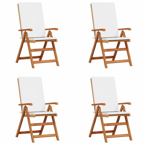 Tuinstoel 4 pcs Bruin 57 x 71.5 x 104cm Massief teakhout