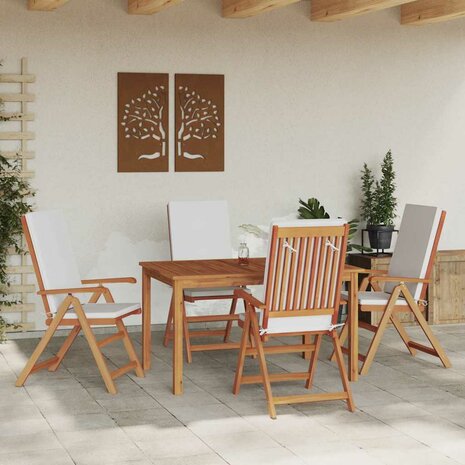 Tuinstoel 4 pcs Bruin 57 x 71.5 x 104cm Massief teakhout