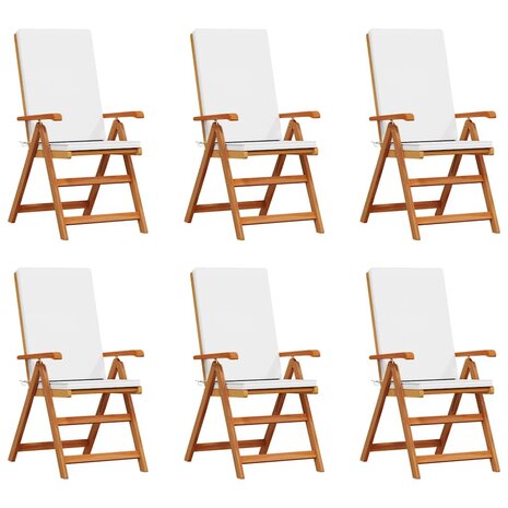 Tuinstoel 6 pcs Bruin 57 x 71.5 x 104cm Massief teakhout